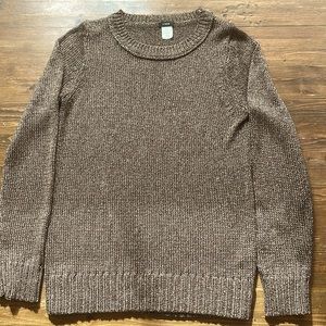 JCrew metallic crew neck sweater